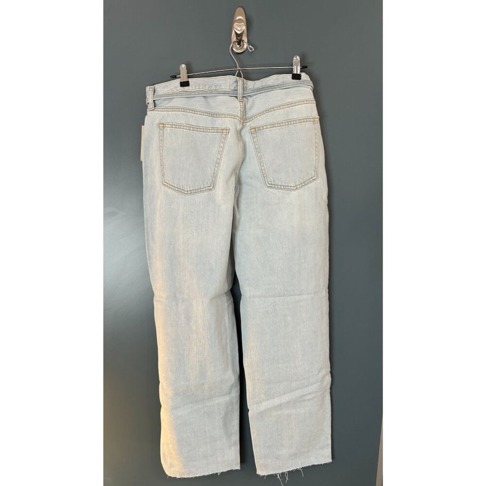 NWT Women's 8 Mid-Rise Tie-Waist Drawstring Baggy Jeans - Universal Thread